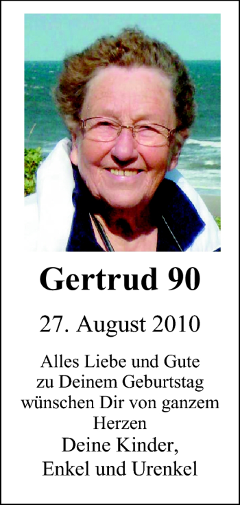Glückwunschanzeige von Gertrud  von Nordwest-Zeitung