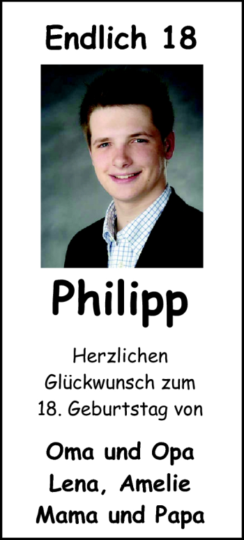 Glückwunschanzeige von Philipp  von Nordwest-Zeitung