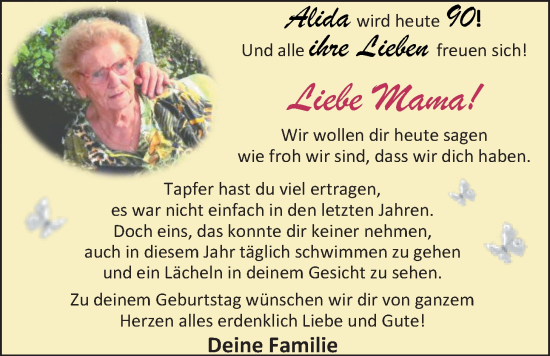 Glückwunschanzeige von Alida  von EZ