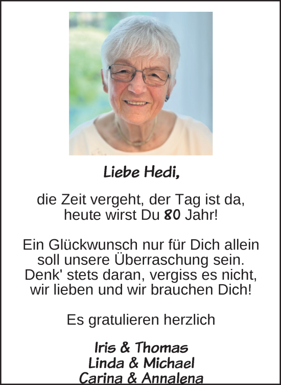 Glückwunschanzeige von Hedi Breyer von Nordwest-Zeitung