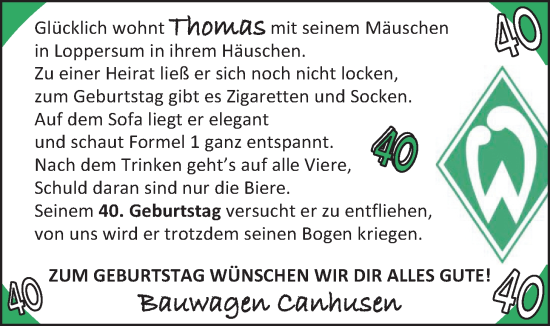 Glückwunschanzeige von Thomas  von EZ