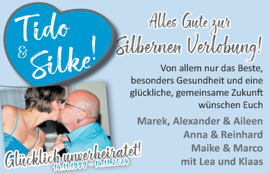 Glückwunschanzeige von Tido und Silke  von EZ